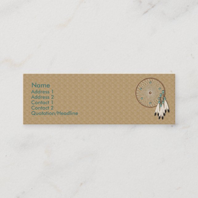 Carte De Visite Mini Personnalité de KRW Native American Dreamcatcher (Devant)