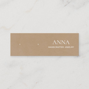 Carte De Visite Mini Petit Écran En Cuir Beige Tan