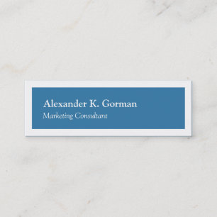 Carte De Visite Mini Petite bordure blanche solide colbalte bleu classi