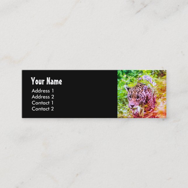 Carte De Visite Mini Photo Cheetah Animal Funky (Devant)