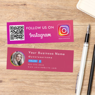 Carte De Visite Mini Photo Instagram Professionnel Suivez-Moi Qr Code M