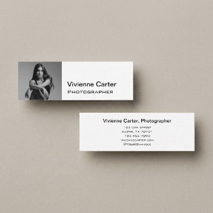 Carte De Visite Mini Photographie Élégante Minimaliste Moderne Noir Bla