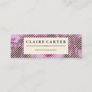 Carte De Visite Mini Photographie Floral Diagonal Stripes