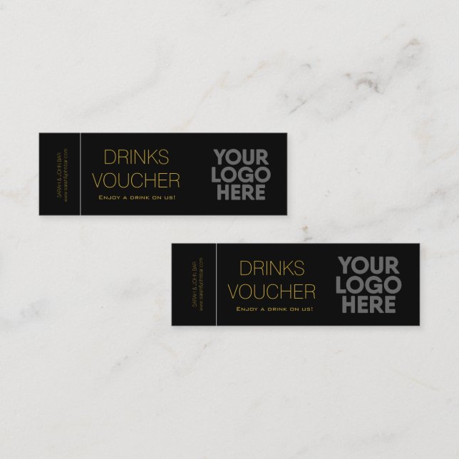 Carte De Visite Mini Pièce de réduction pour les boissons d'entreprise  (Devant / Derrière)