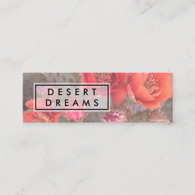 Carte De Visite Mini Pink Red Cactus Flower Desert Garden Photo Voyage (Devant)