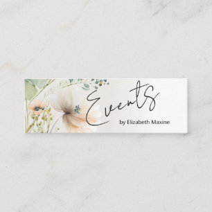 Carte De Visite Mini Planification d'événements Floral Boho Moderne