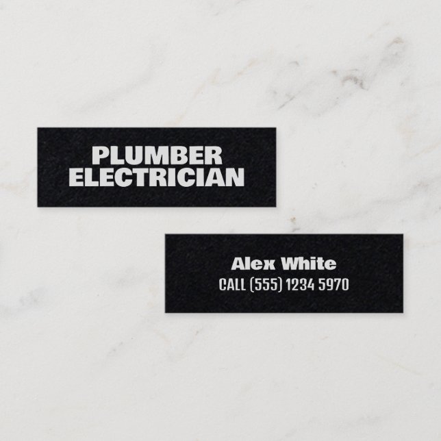 Carte De Visite Mini ⚡ plombier et électricien Premium (Devant / Derrière)