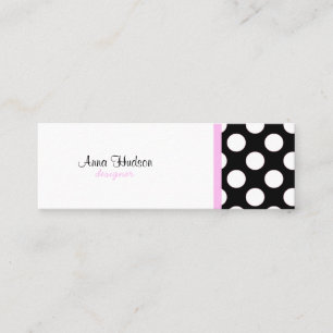 Carte De Visite Mini Pois, taches (motif pointillé) - noir blanc
