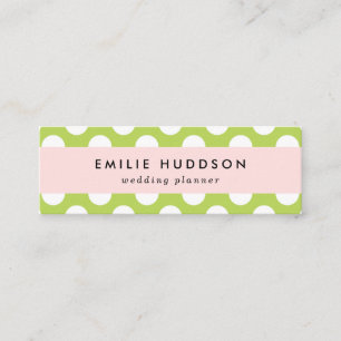 Carte De Visite Mini Pois verts, Motif à points Polka, points, pointill