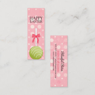 Carte De Visite Mini Pops de gâteaux rose et vert Joyeux Tags de Pâques