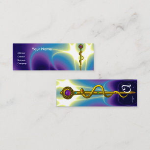 Carte De Visite Mini Pourpre MÉDICALE de monogramme de SOINS DE SANTÉ