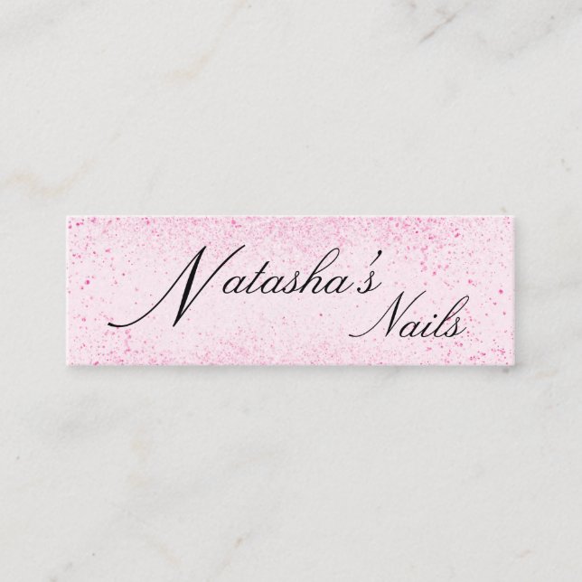 Carte De Visite Mini Poussière de Parties scintillant rose chatoyante (Devant)