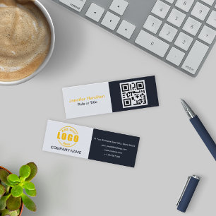 Carte De Visite Mini Professional Black Yellow ajoutez votre logo QR Co
