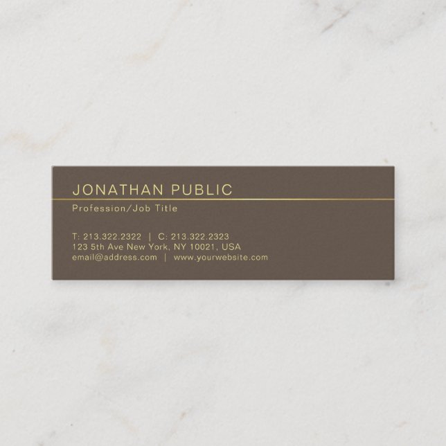 Carte De Visite Mini Professionnel Elégant Creative Pearl Finish Luxe (Devant)
