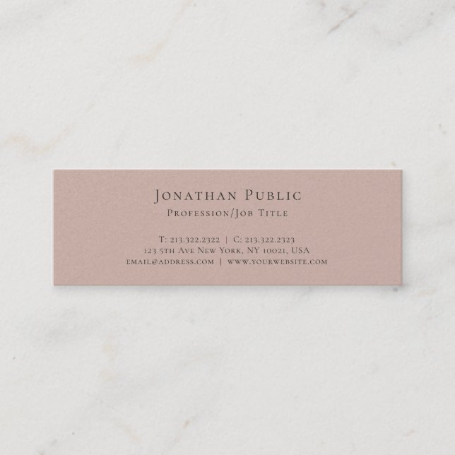 Carte De Visite Mini Professionnel Moderne Elegant Pearl Finish Luxe (Devant)