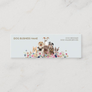Carte De Visite Mini Promeneur Garde d'animaux garde d'animaux chien bl