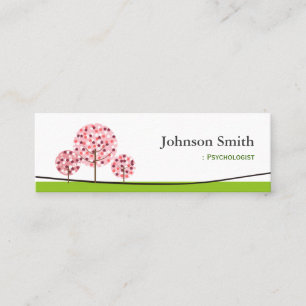 Carte De Visite Mini Psychologue - Logo d'arbre d'attente rose mignon