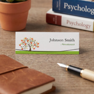 Carte De Visite Mini Psychologue - Symbole d'arbre de voeux élégant tou