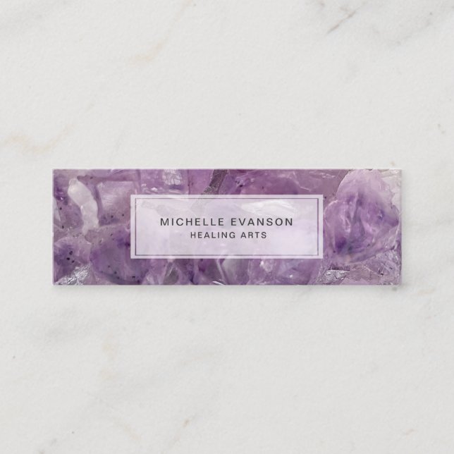 Carte De Visite Mini Purple Amethyst Boho Crystal Spirituel (Devant)