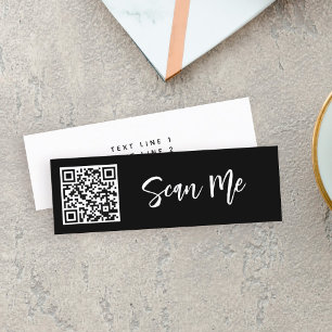 Carte De Visite Mini QR code Scan me Professional Small Business Blush