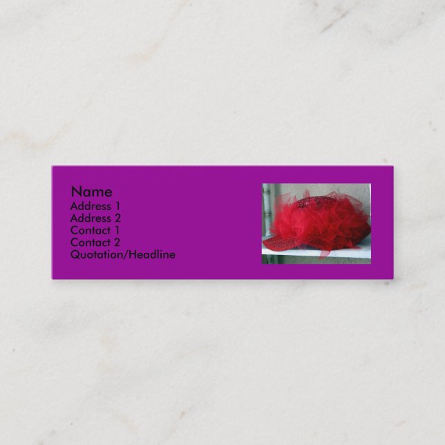Carte De Visite Mini Red Hat (Devant)