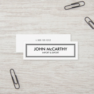 Carte De Visite Mini Rétro noir blanc bandes professionnelles minimalis
