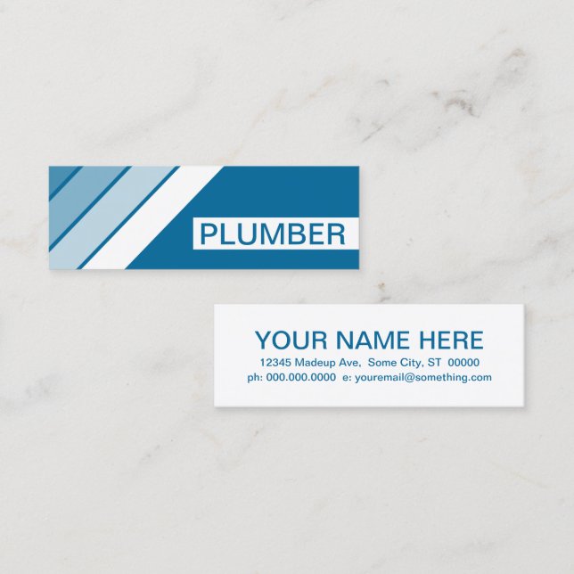 Carte De Visite Mini RÉtro PLUMBER (Devant / Derrière)