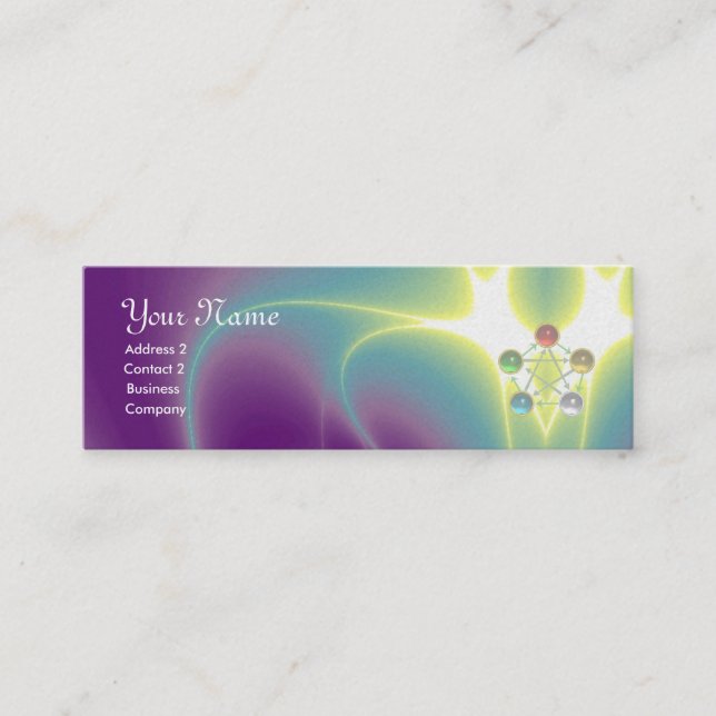 CARTE DE VISITE MINI RODE D'ASCLEPIUS, 7 CHAKRAS, YOGA, ÉNERGIE SPIRITU (Devant)