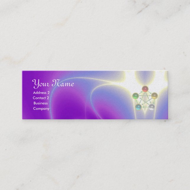 CARTE DE VISITE MINI RODE D'ASCLEPIUS, 7 CHAKRAS, YOGA, ÉNERGIE SPIRITU (Devant)