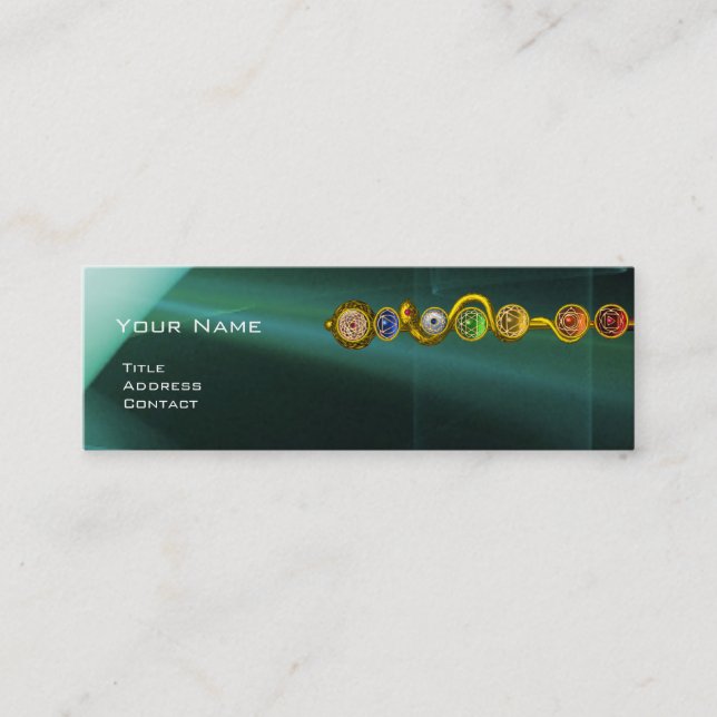 CARTE DE VISITE MINI RODE D'ASCLEPIUS, 7 CHAKRAS, YOGA, ÉNERGIE SPIRITU (Devant)
