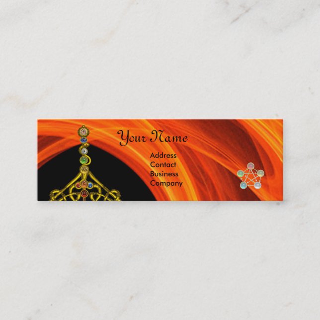 CARTE DE VISITE MINI RODE D'ASCLEPIUS,7 CHAKRAS, YOGA, ÉNERGIE SPIRITUE (Devant)