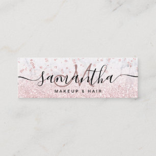 Carte De Visite Mini rose de maquillage parties scintillant en marbre b
