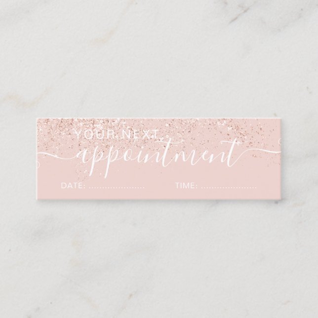 Carte De Visite Mini rose de maquillage rendez-vous de parties scintill (Devant)