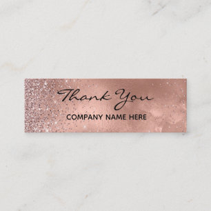 Carte De Visite Mini Rose de remise Merci Gold Business