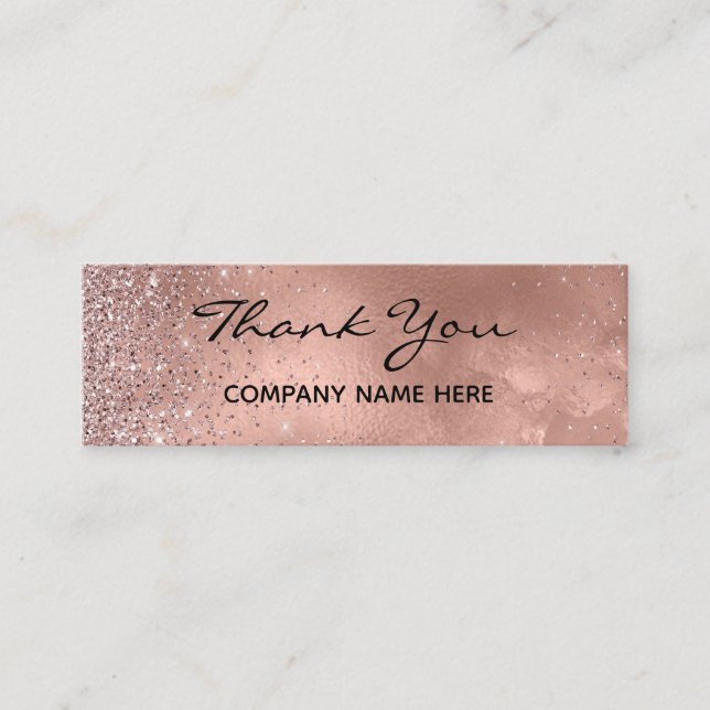 Carte De Visite Mini Rose de remise Merci Gold Business (Devant)