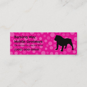 Carte De Visite Mini Rose de soin des animaux familiers de bouledogue