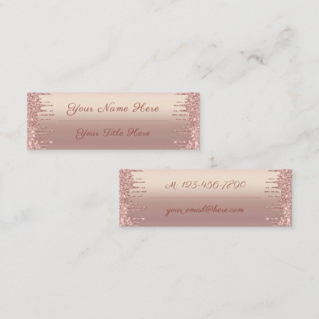 Carte De Visite Mini Rose Gold Blush Parties scintillant Drivers votre  (Devant / Derrière)