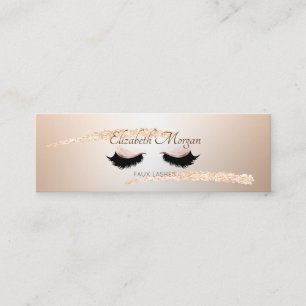 Carte De Visite Mini Rose Gold Moderne Coup de Pinceau, Cils Faux