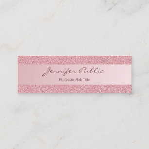 Carte De Visite Mini Rose Gold Parties scintillant Script moderne minim
