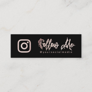 Carte De Visite Mini Rose Gold Suivre les médias sociaux QR Code