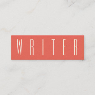 Carte De Visite Mini Rouge élégant simple de couverture de caractères