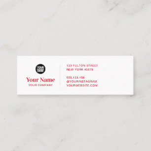 Carte De Visite Mini Rouge petit logo d'entreprise simple moderne minim