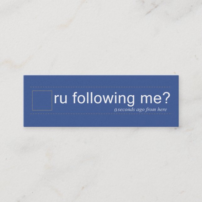 Carte De Visite Mini RU me suivant ? Twtr/FBblu Dble a dégrossi maigre (Devant)
