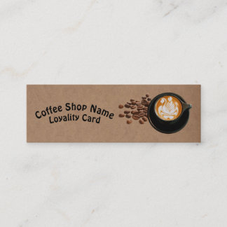 Carte De Visite Mini Rustic Kraft Coffee Cups Coffee Beans