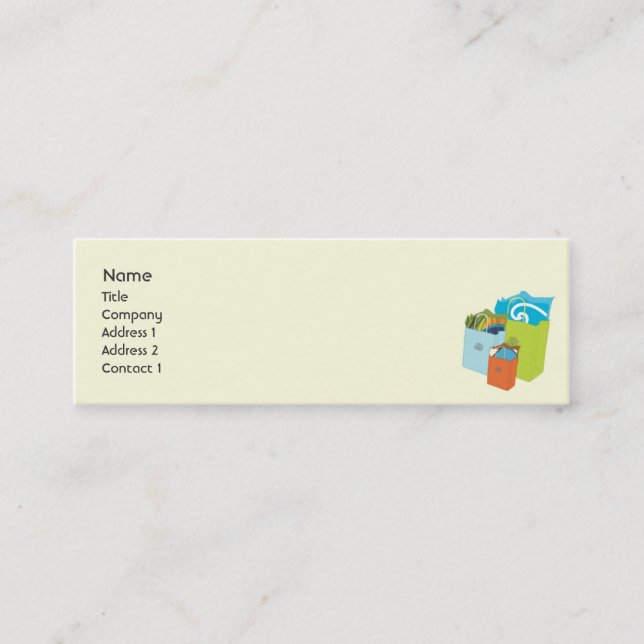 Carte De Visite Mini Sacs à provisions - maigres (Devant)