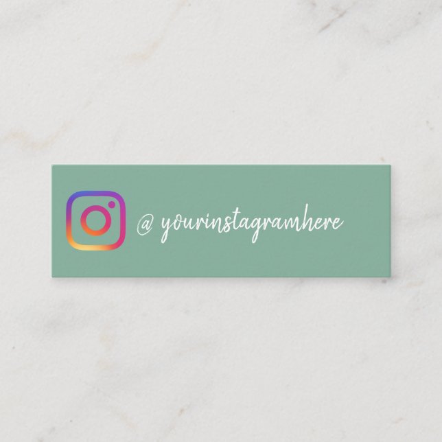 Carte De Visite Mini Sage Green Influencer sur les médias sociaux Insta (Devant)