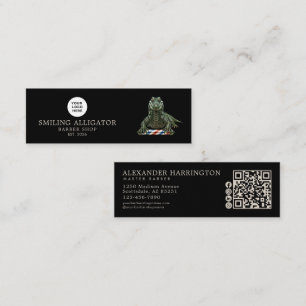 Carte De Visite Mini Salon de coiffure Emeraude Alligator Icônes social