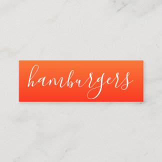 Carte De Visite Mini script hamburgers