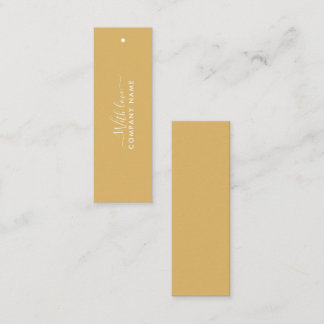 Carte De Visite Mini Script simple - Balises cadeaux Gold & White