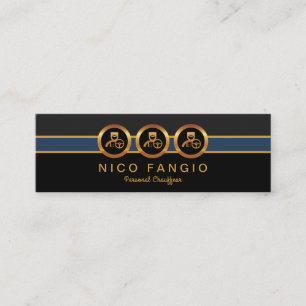 Carte De Visite Mini Service de limousine stylé Trois Icônes Chauffeu